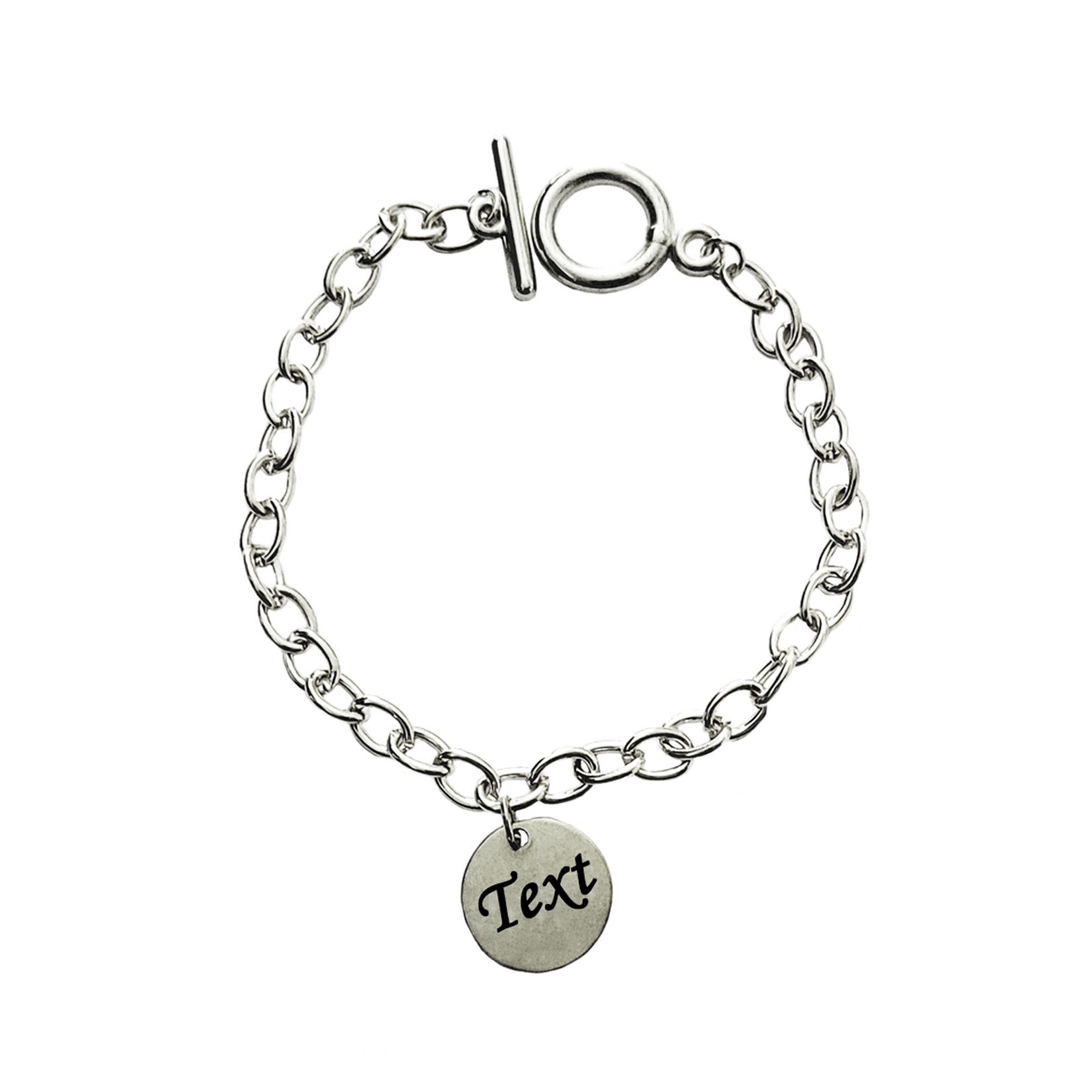 Stainless Steel Silver Circle Link Bracelet